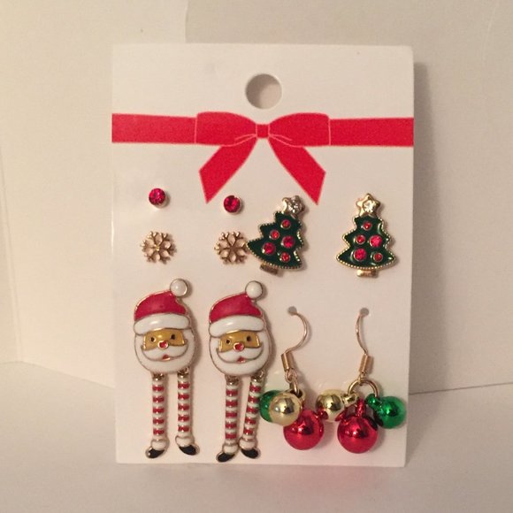 H&M 7x Christmas Rings S/M or M/L - Santa Bow Tree - Picture 6 of 9